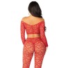 crop top + bas rouge taille unique