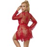 953782 chemisier de nuit en dentelle + string rouge l-xl
