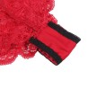 953904 chemisier de nuit en soie et dentelle + culotte rouge l-xl