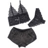 953928 chemisier de nuit en soie et dentelle + culotte noire l-xl