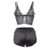 953928 chemisier de nuit en soie et dentelle + culotte noire l-xl