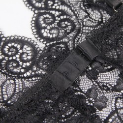 953928 chemisier de nuit en soie et dentelle + culotte noire l-xl