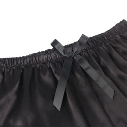 953935 chemise de nuit décontractée en soie + pantalon en dentelle noir s-m