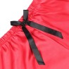 953959 chemise de nuit décontractée en soie + pantalon en dentelle noir-rouge s-m