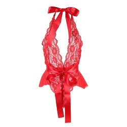 953980 body sexy a volants + ceinture rouge l-xl