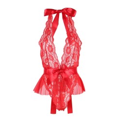 953980 body sexy a volants + ceinture rouge l-xl