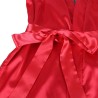 954017 caraco dos transparent en dentelle + string rouge-noir s-m