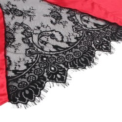 954024 caraco dos transparent en dentelle + string rouge-noir l-xl