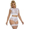 954048 soutien-gorge + culotte avec porte-jarretelles blanc l-xl