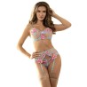 954116 soutien-gorge + culotte avec porte-jarretelles motif floral bleu l-xl