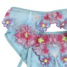 954116 soutien-gorge + culotte avec porte-jarretelles motif floral bleu l-xl