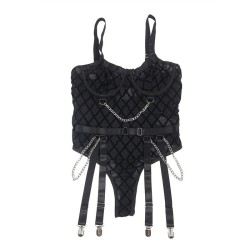 9542277 body avec chaînes + porte-jarretelles noir l-xl