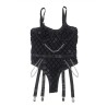 9542277 body avec chaînes + porte-jarretelles noir l-xl
