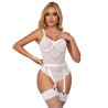 954284 body avec chaînes + porte-jarretelles blanc s-m