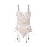 954284 body avec chaînes + porte-jarretelles blanc s-m