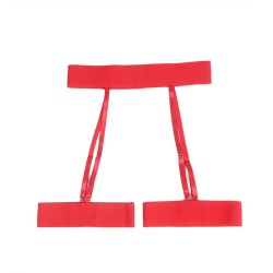 954338 soutien-gorge + string + porte-jarretelles imprimé coeur rouge l-xl