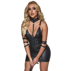 954406 robe bondage en cuir noir s-m