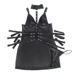954406 robe bondage en cuir noir s-m