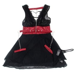 954420 robe bondage en dentelle noire s-m
