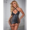954451 robe sexy en maille cuir noir l-xl