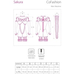 combinaison sakura cf 90357 + gants longs + porte-jarretelles noir s-m