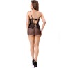 chemise + thong cielo lc 20211 noir s-m