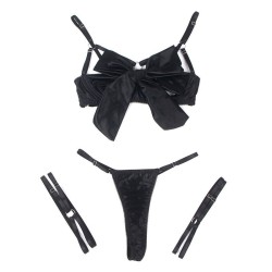 955199 ensemble soutien-gorge avec nud noir réglable s-m