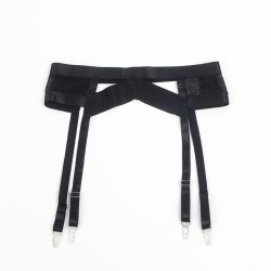 955236 ensemble soutien-gorge bondage noir avec jarretelle s-m