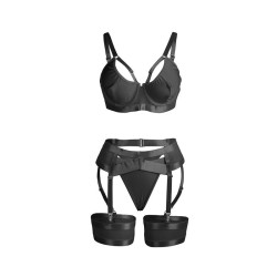 955243 ensemble soutien-gorge bondage noir avec jarretelle l-xl