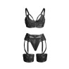 955243 ensemble soutien-gorge bondage noir avec jarretelle l-xl