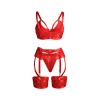 955267 ensemble soutien-gorge bondage rouge avec jarretelle l-xl