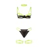 955274 ensemble soutien-gorge avec collier et détails de jambes vert fluorescent s-m