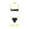 955274 ensemble soutien-gorge avec collier et détails de jambes vert fluorescent s-m