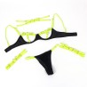 955274 ensemble soutien-gorge avec collier et détails de jambes vert fluorescent s-m