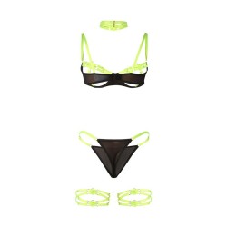 955281 ensemble soutien-gorge avec collier et détails de jambes vert fluorescent l-xl