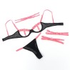 955298 ensemble soutien-gorge avec collier et détails de jambes rose fluorescent s-m
