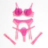 955359 ensemble soutien-gorge avec dentelle et liens jarretelles rose et violet s-m