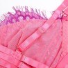 955359 ensemble soutien-gorge avec dentelle et liens jarretelles rose et violet s-m