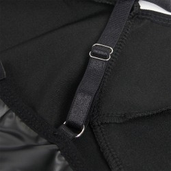955380 robe à bretelles en cuir noir l-xl