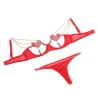 955519 ensemble soutien-gorge avec chaînes et coeur en maille rouge s-m