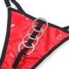 955540 ensemble soutien-gorge à fermeture éclair en cuir verni rouge l-xl