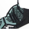 955557 ensemble soutien-gorge en cuir verni vert avec fermeture éclair s-m
