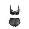 955564 ensemble soutien-gorge à fermeture éclair en cuir verni vert l-xl