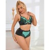 955564 ensemble soutien-gorge à fermeture éclair en cuir verni vert l-xl