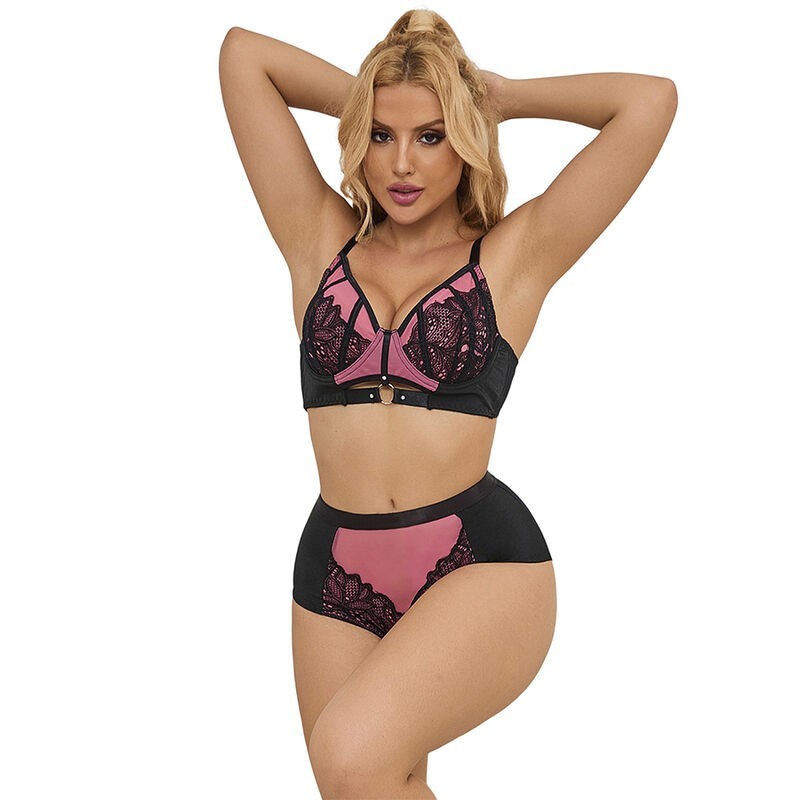 955571 ensemble soutien-gorge en cuir verni rose avec fermeture éclair s-m 955571 ensemble soutien-gorge en cuir verni rose avec fermeture éclair s-m