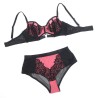955571 ensemble soutien-gorge en cuir verni rose avec fermeture éclair s-m