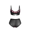 955571 ensemble soutien-gorge en cuir verni rose avec fermeture éclair s-m
