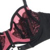 955571 ensemble soutien-gorge en cuir verni rose avec fermeture éclair s-m