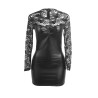 955601 robe à manches longues avec dentelle noire l-xl