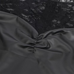 955601 robe à manches longues avec dentelle noire l-xl